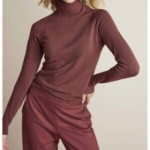 NEW SUMMUM long sleeve turtleneck top in cherry